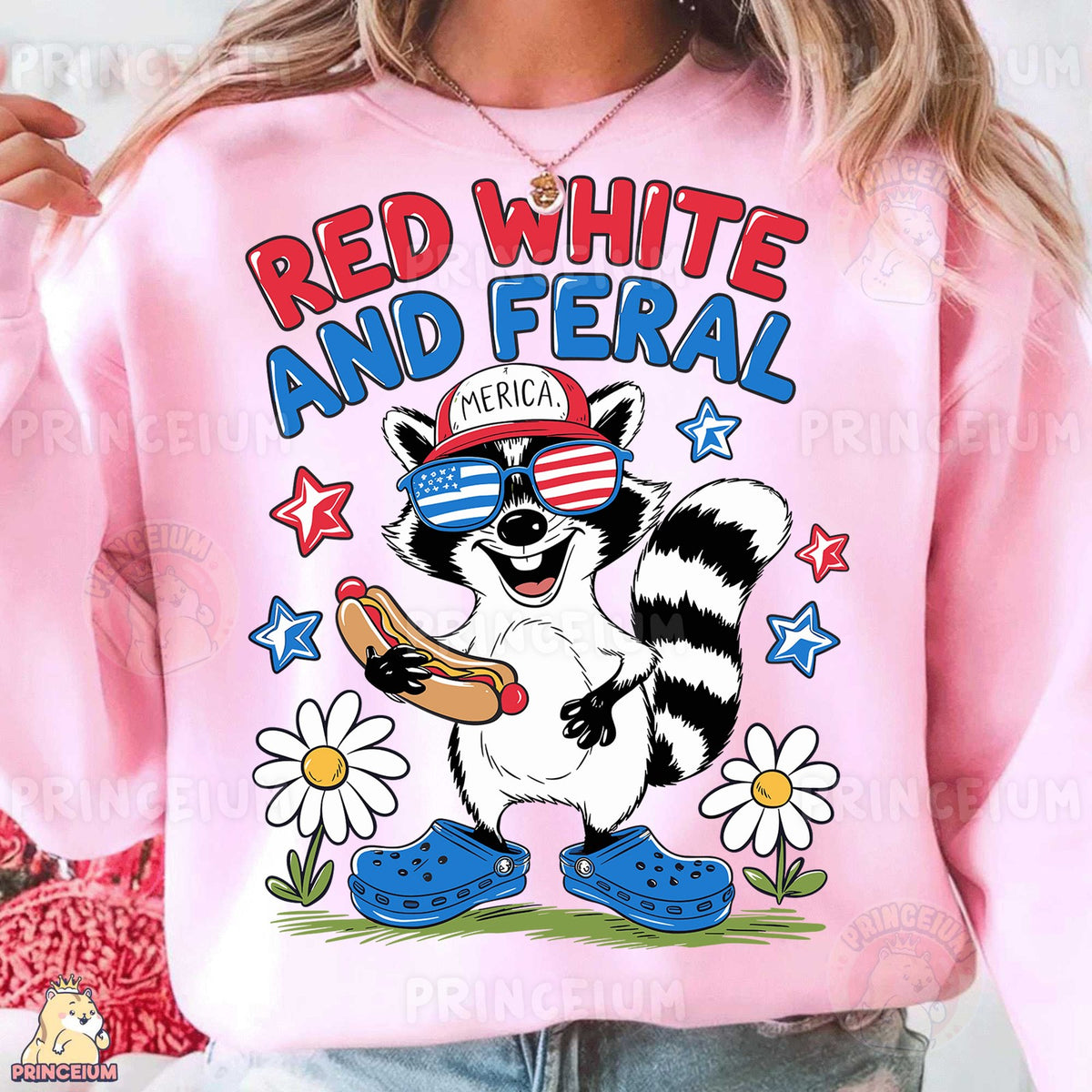 Red White and Feral Raccoon