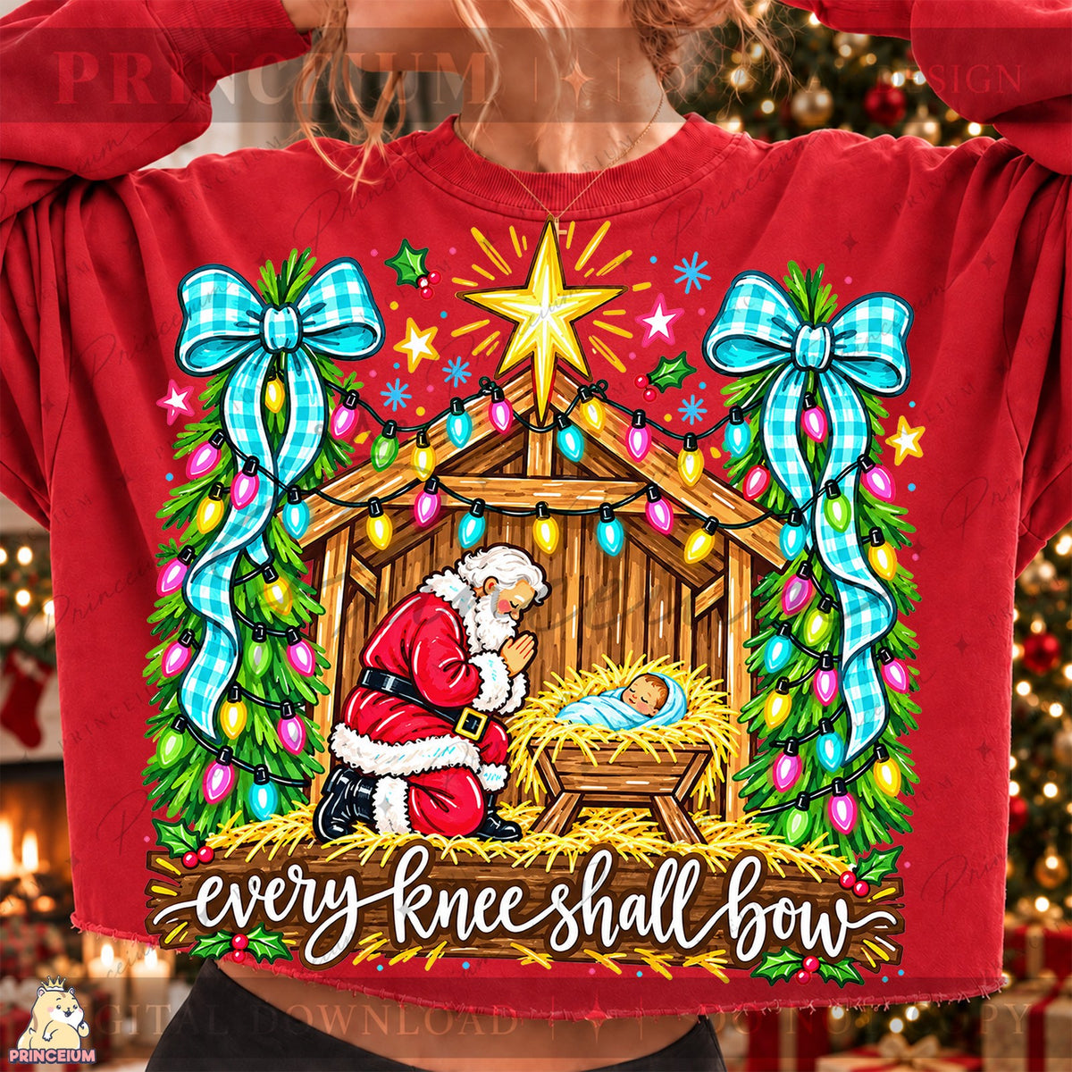 Every Knee Shall Bow Santa Nativity