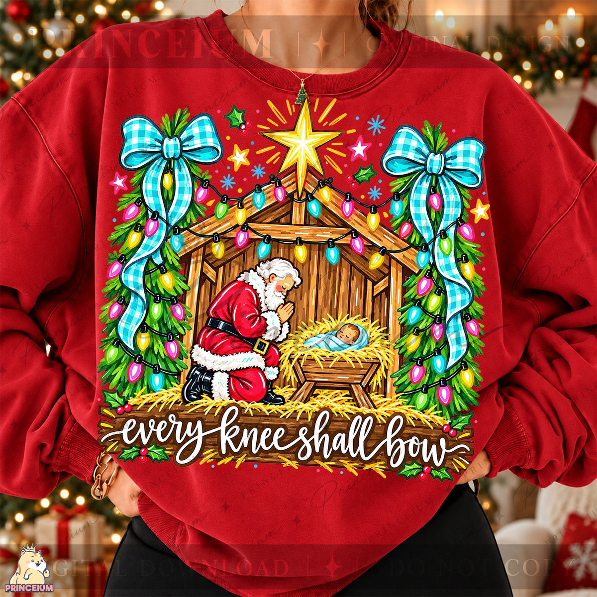 Every Knee Shall Bow Santa Nativity