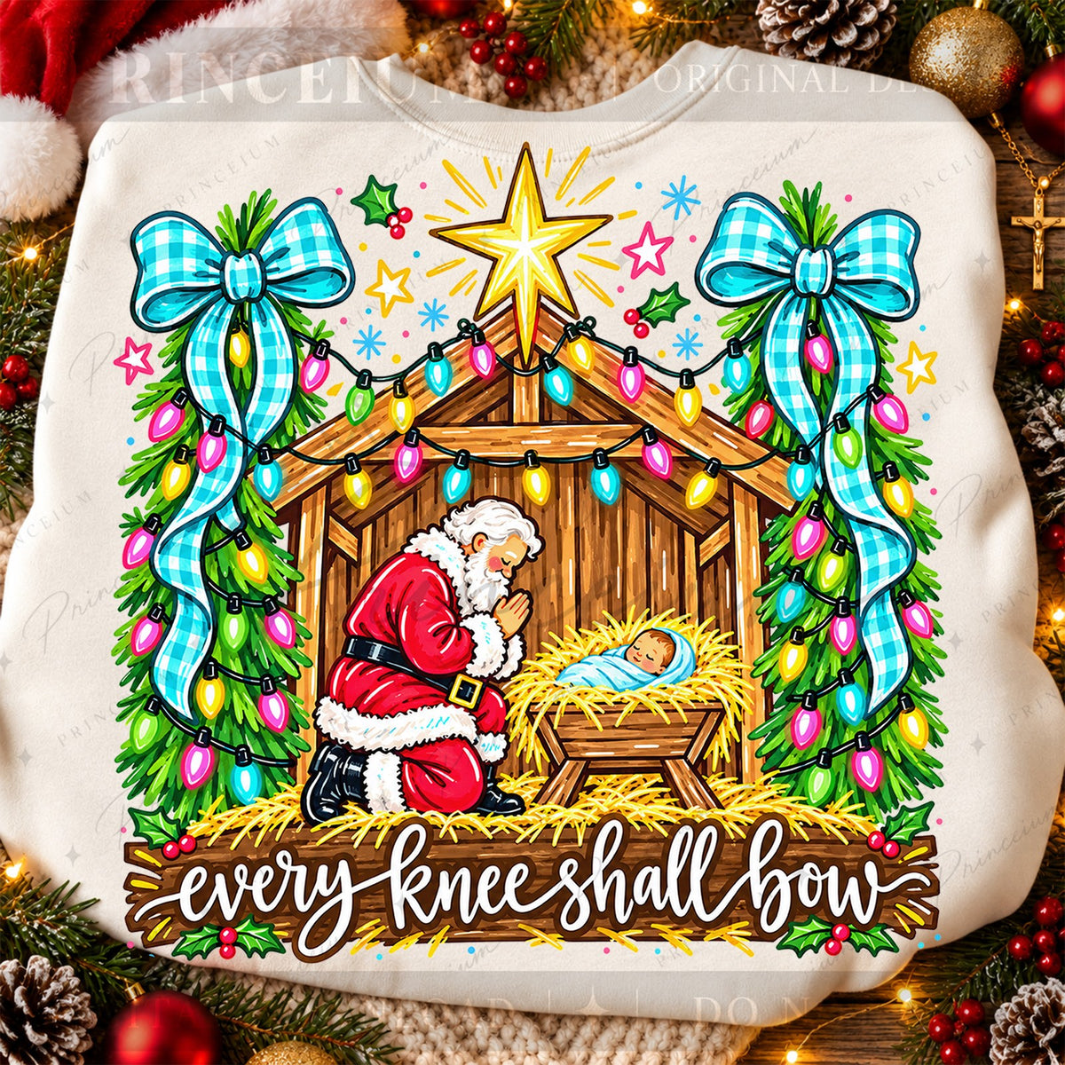 Every Knee Shall Bow Santa Nativity