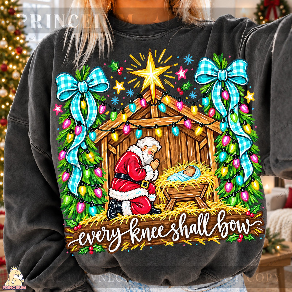 Every Knee Shall Bow Santa Nativity