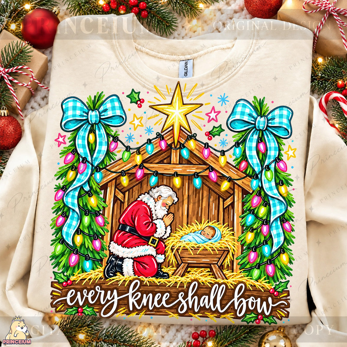 Every Knee Shall Bow Santa Nativity