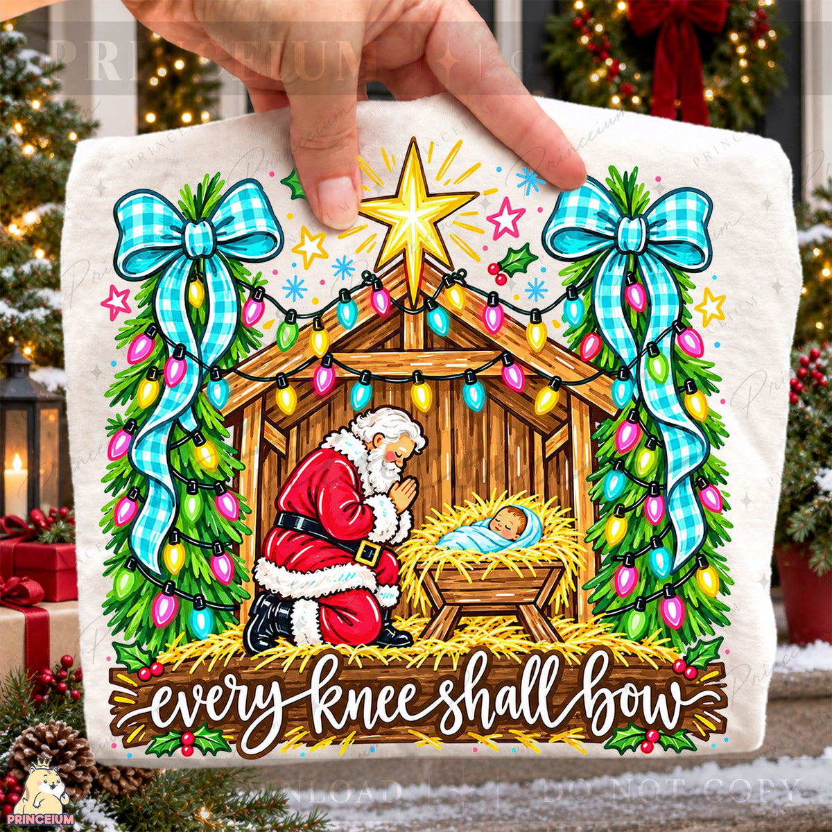 Every Knee Shall Bow Santa Nativity