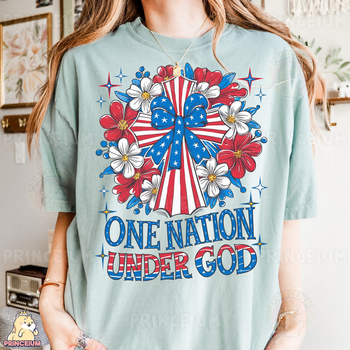 One Nation Under God Flag Cross
