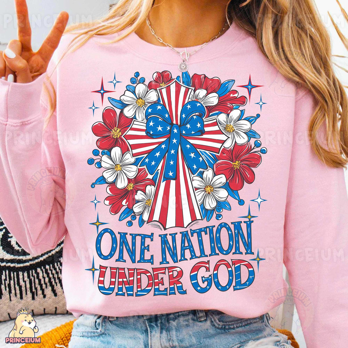 One Nation Under God Flag Cross