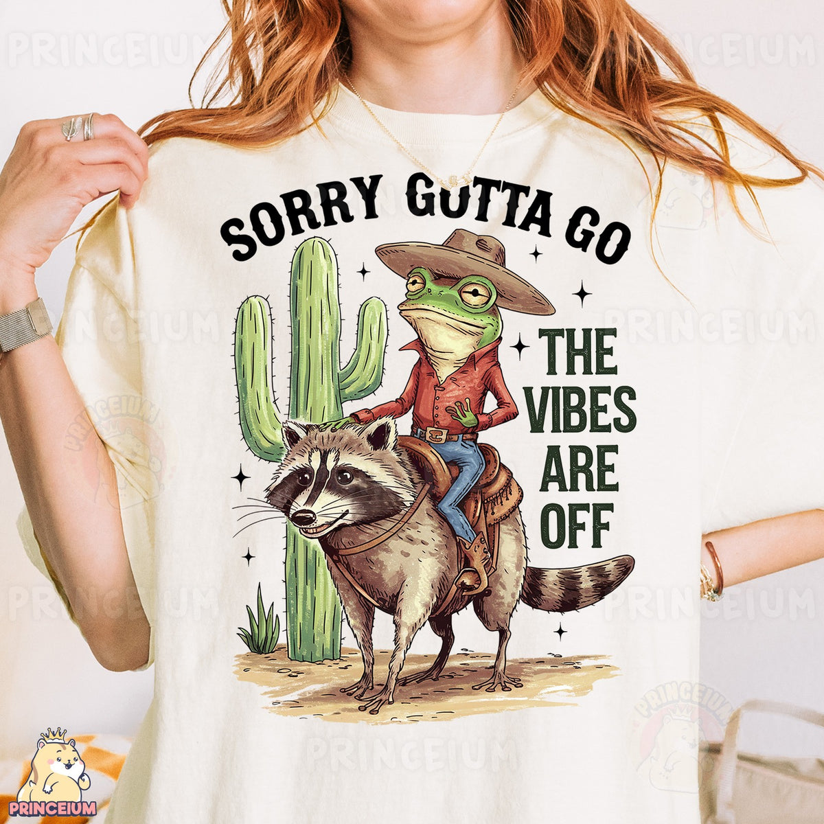 Sorry Gotta Go Frog Cowboy