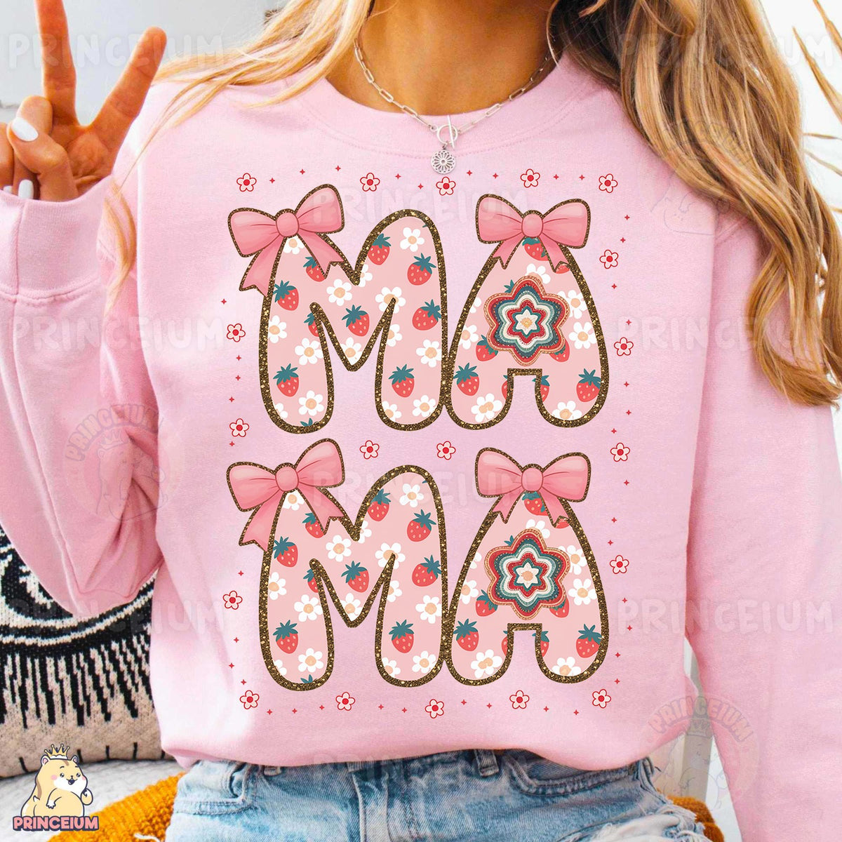 Strawberry Floral Mama Bows