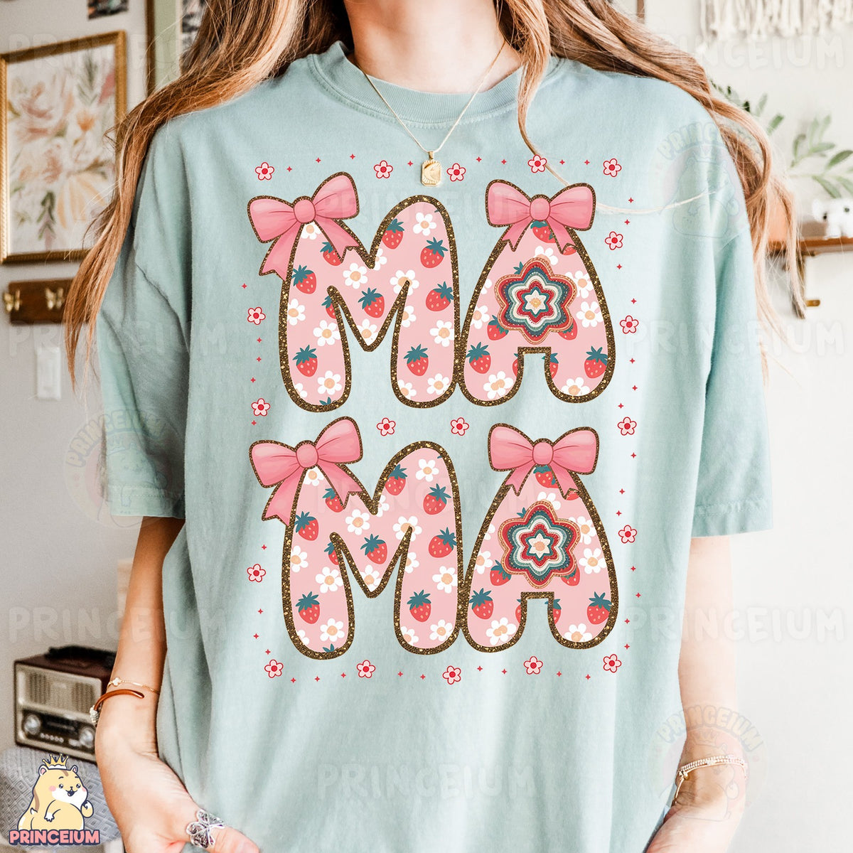 Strawberry Floral Mama Bows