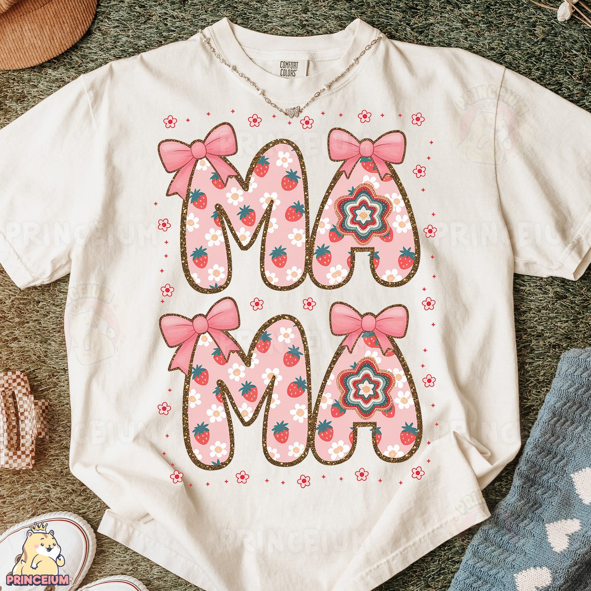 Strawberry Floral Mama Bows