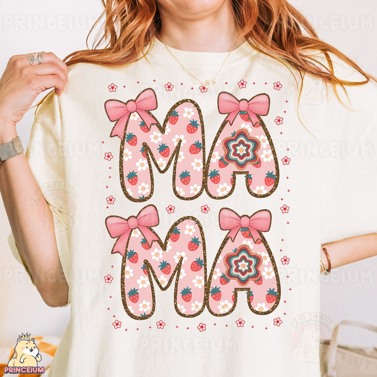 Strawberry Floral Mama Bows