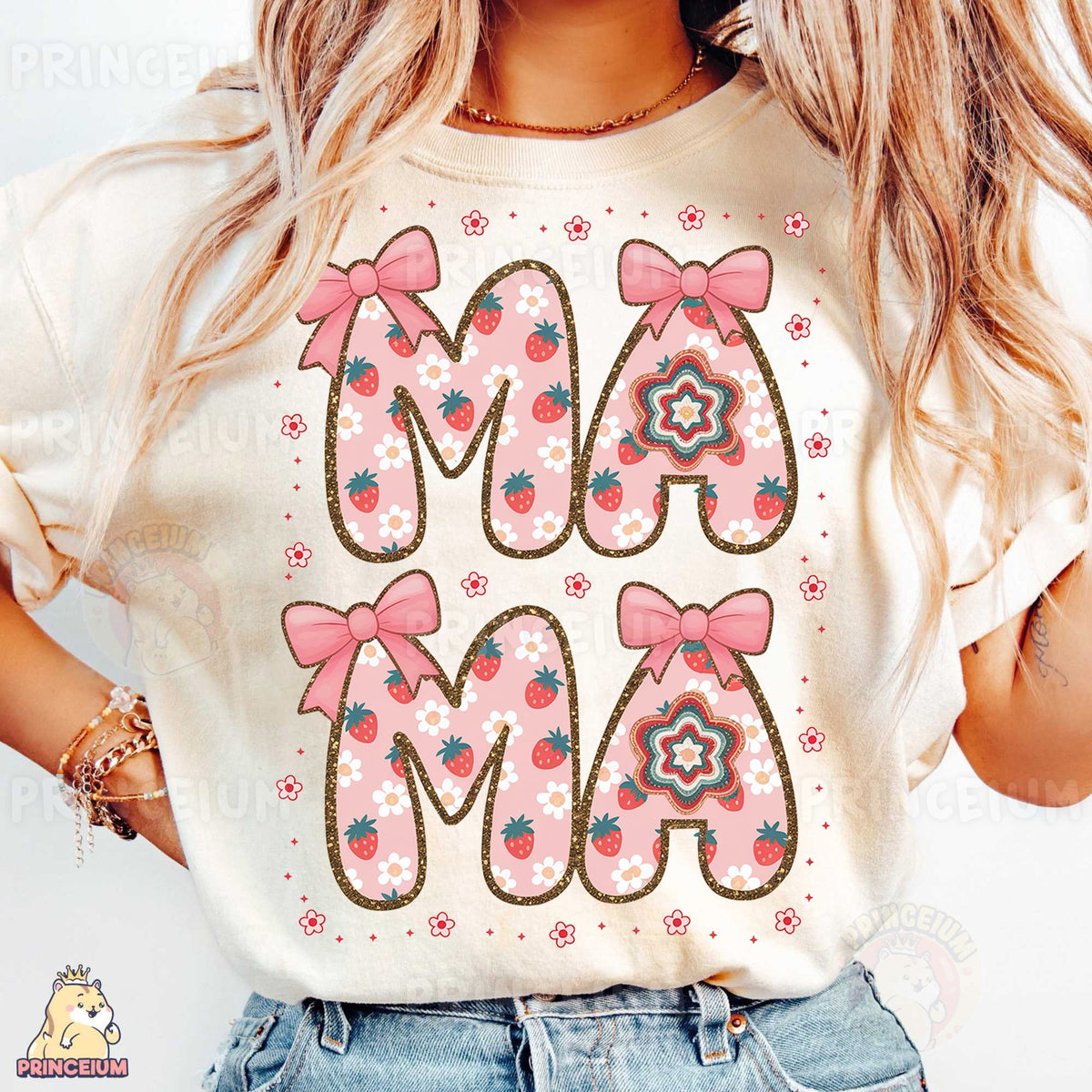 Strawberry Floral Mama Bows