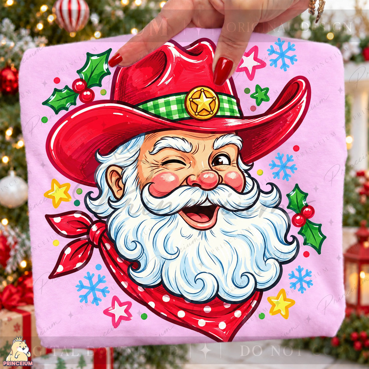 Winking Cowboy Santa