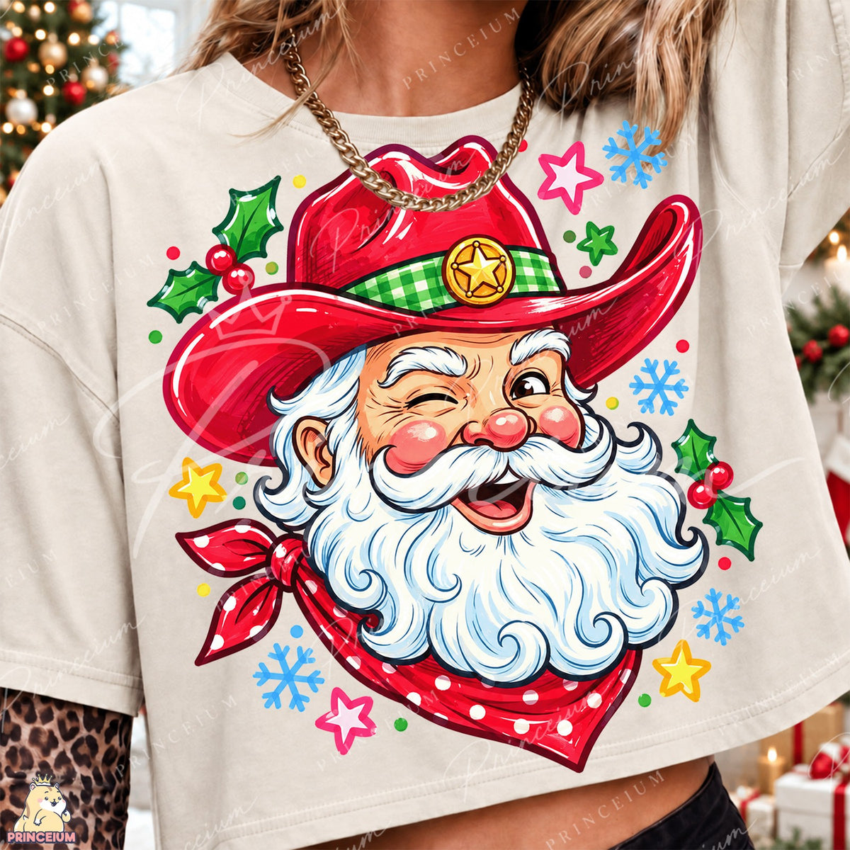 Winking Cowboy Santa