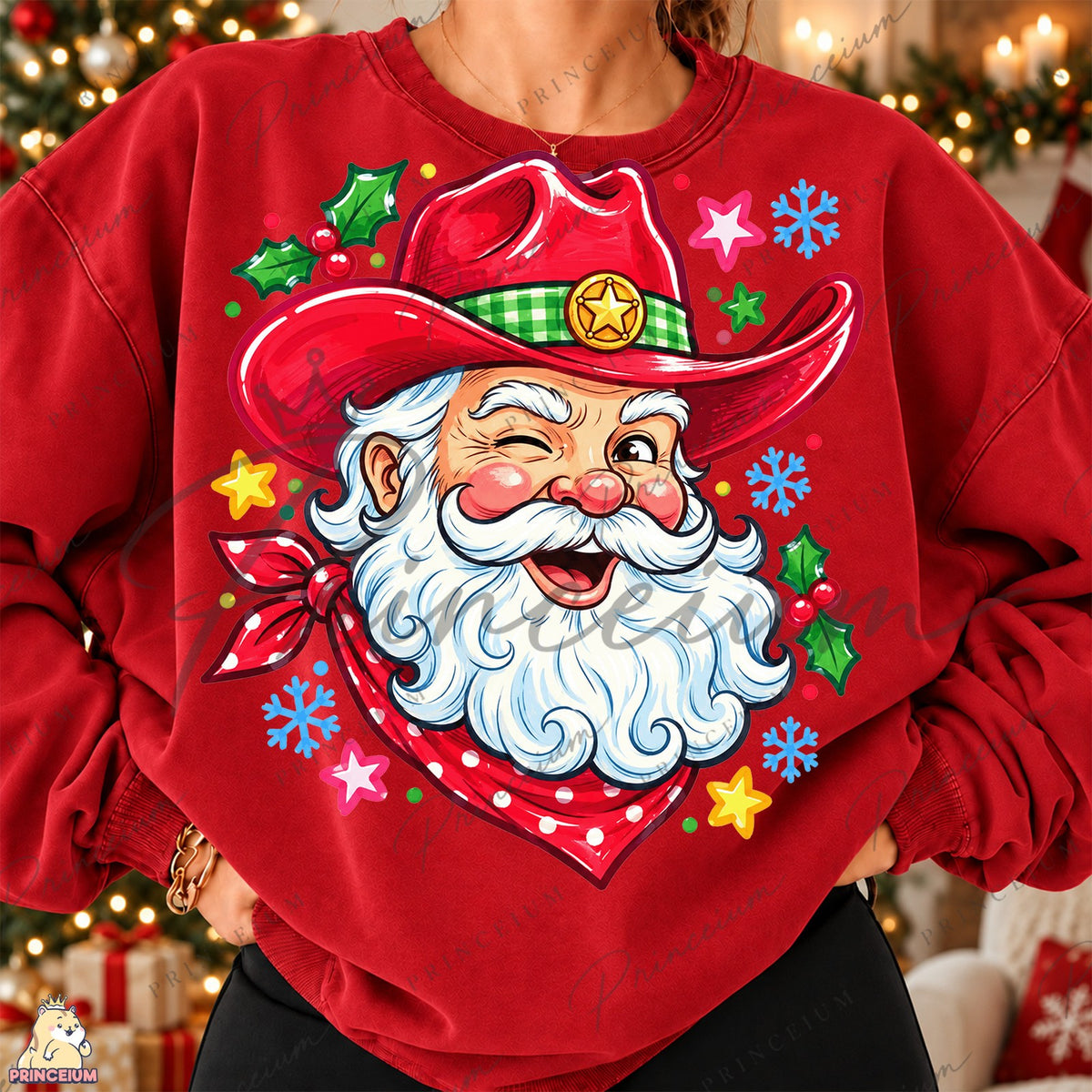Winking Cowboy Santa