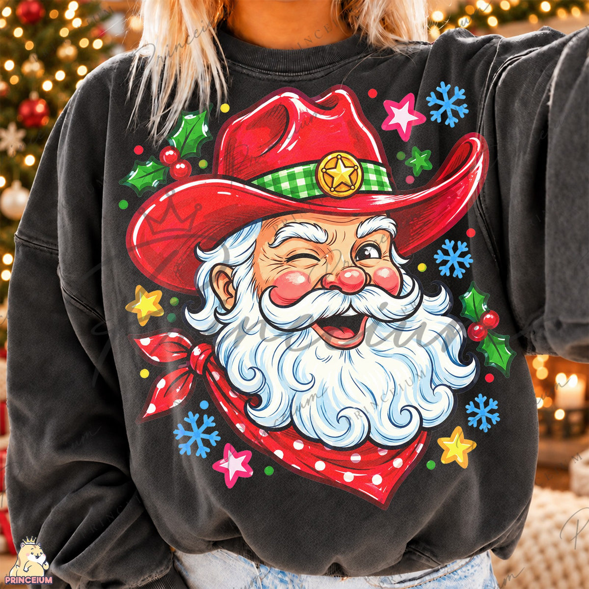 Winking Cowboy Santa