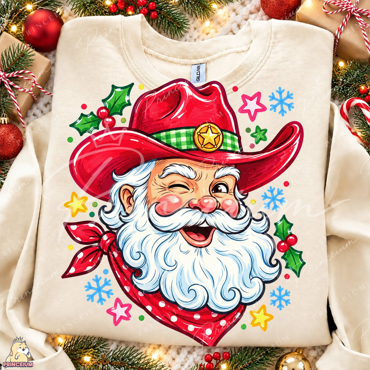 Winking Cowboy Santa