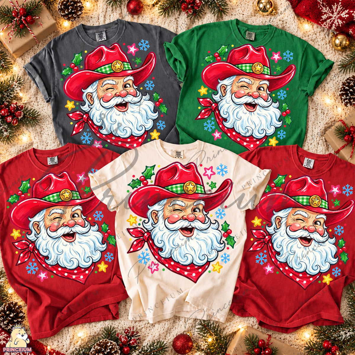 Winking Cowboy Santa
