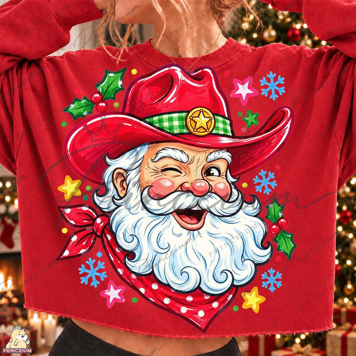 Winking Cowboy Santa