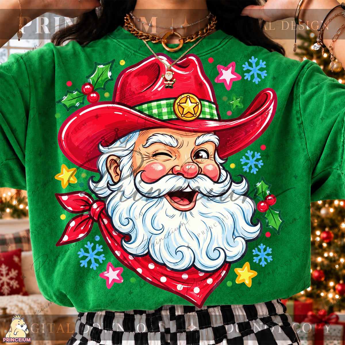 Winking Cowboy Santa