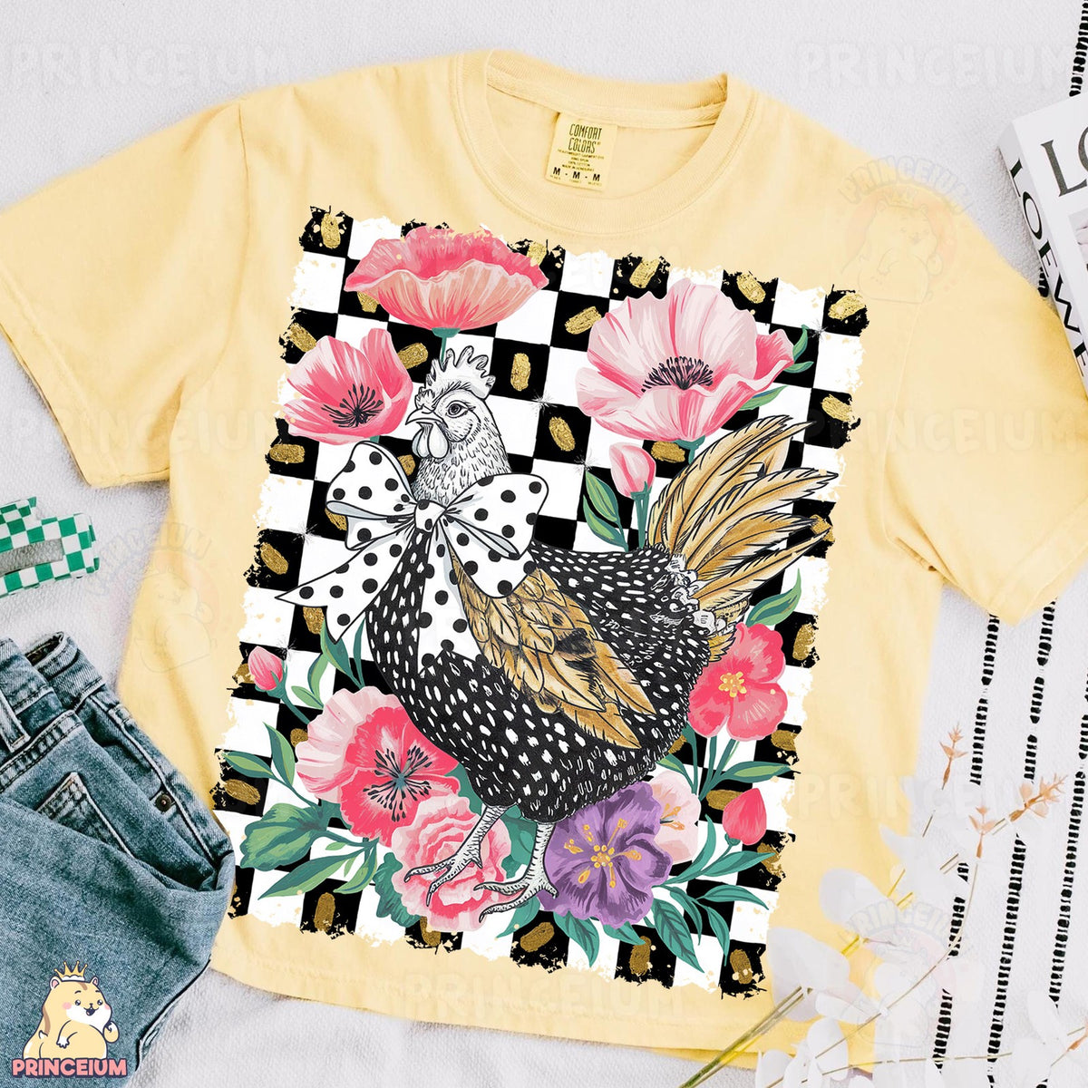 Floral Checkered Chicken
