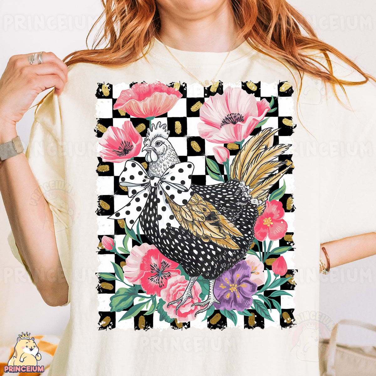 Floral Checkered Chicken