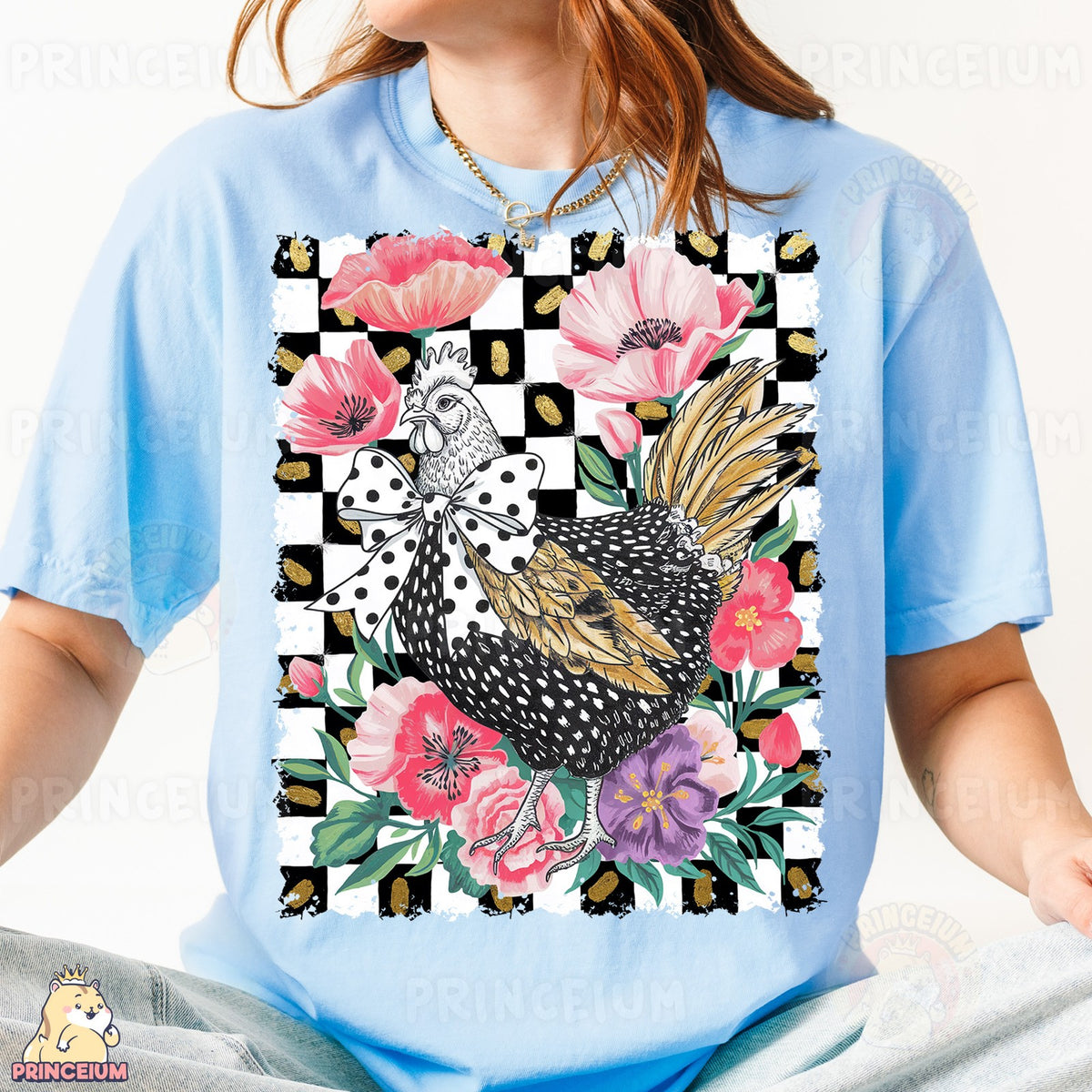 Floral Checkered Chicken