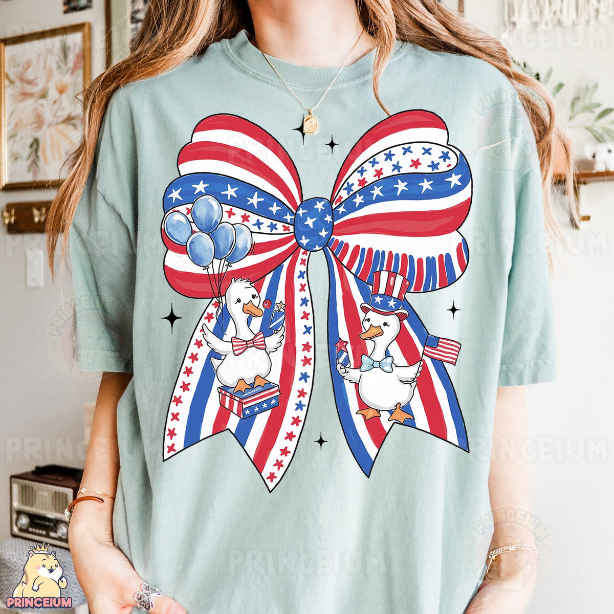 Patriotic Goose Coquette Bow