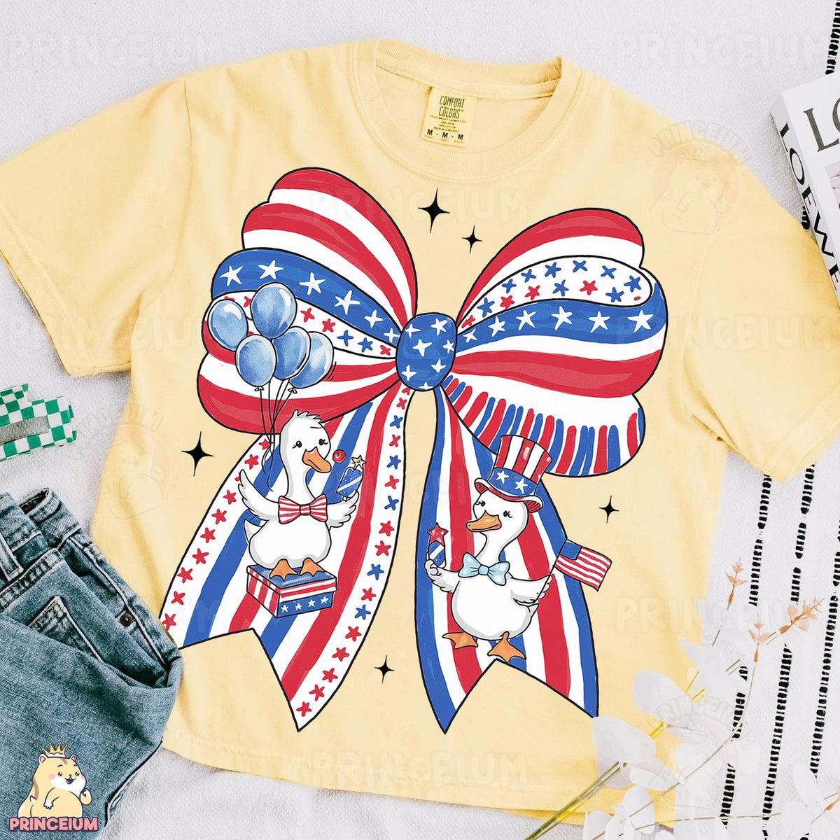 Patriotic Goose Coquette Bow