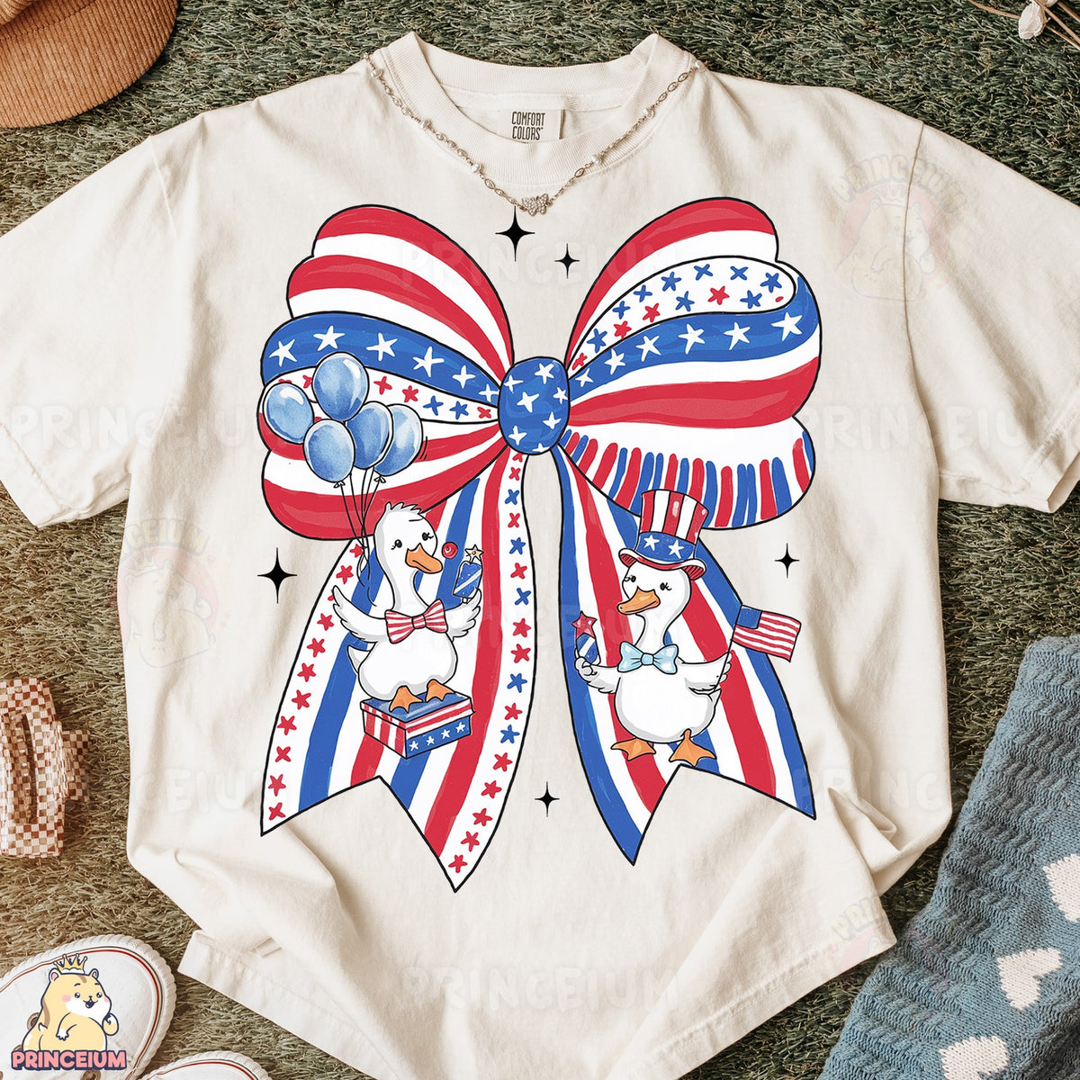 Patriotic Goose Coquette Bow