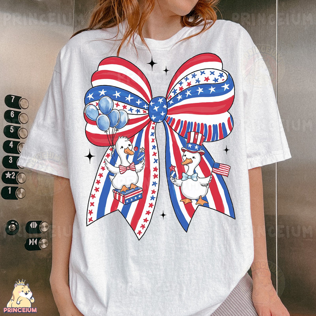 Patriotic Goose Coquette Bow