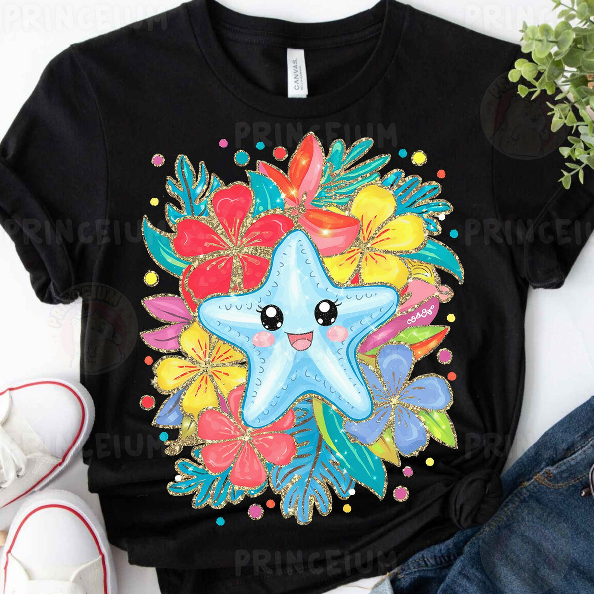 Kawaii Starfish Tropical Flowers