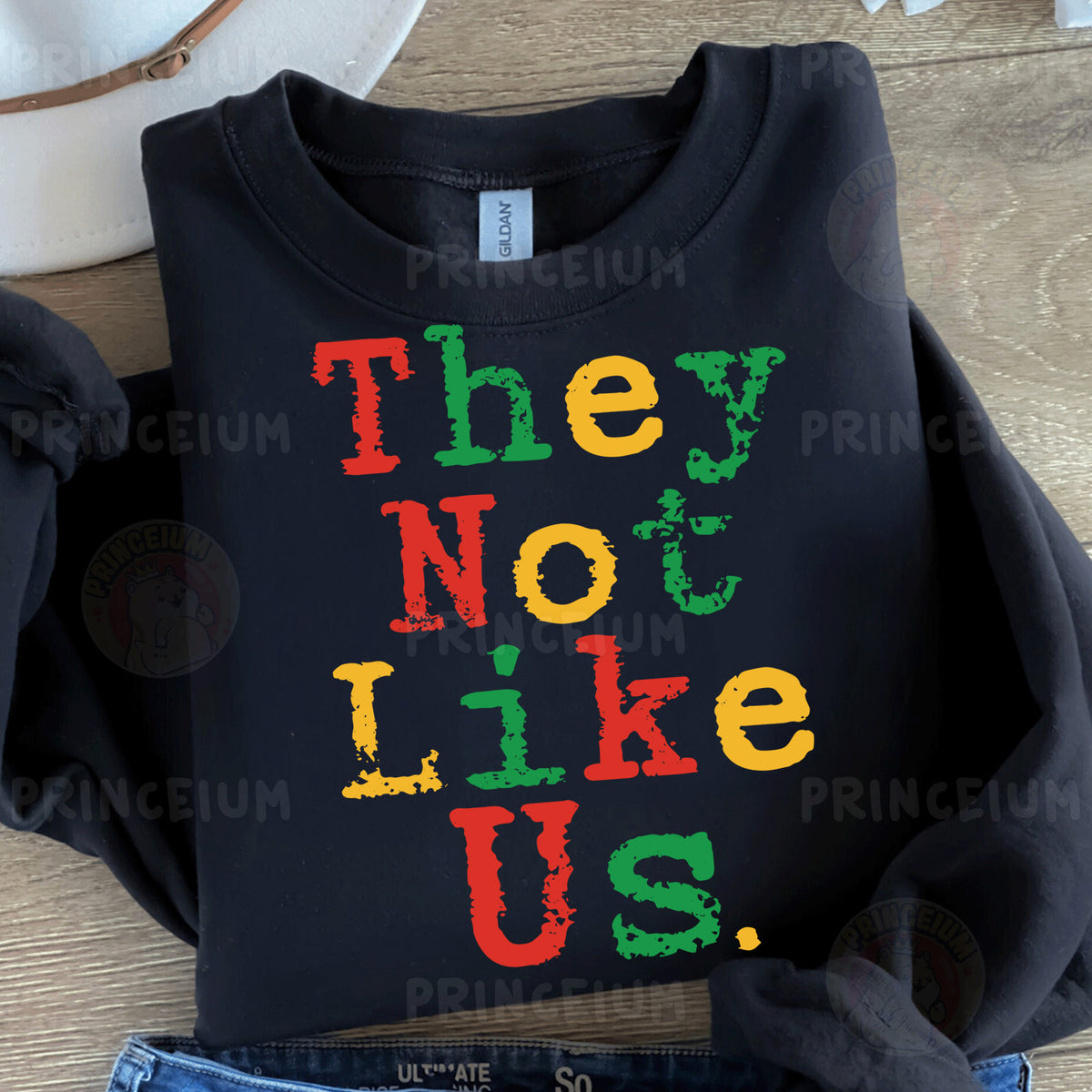 a black shirt with the words they not like us printed on it