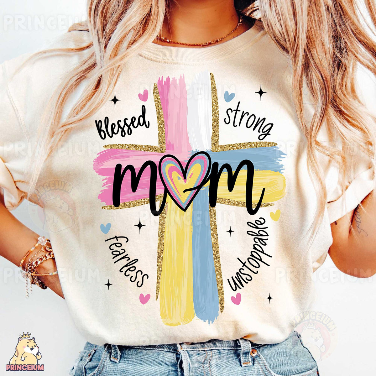 Blessed Strong Mom Cross