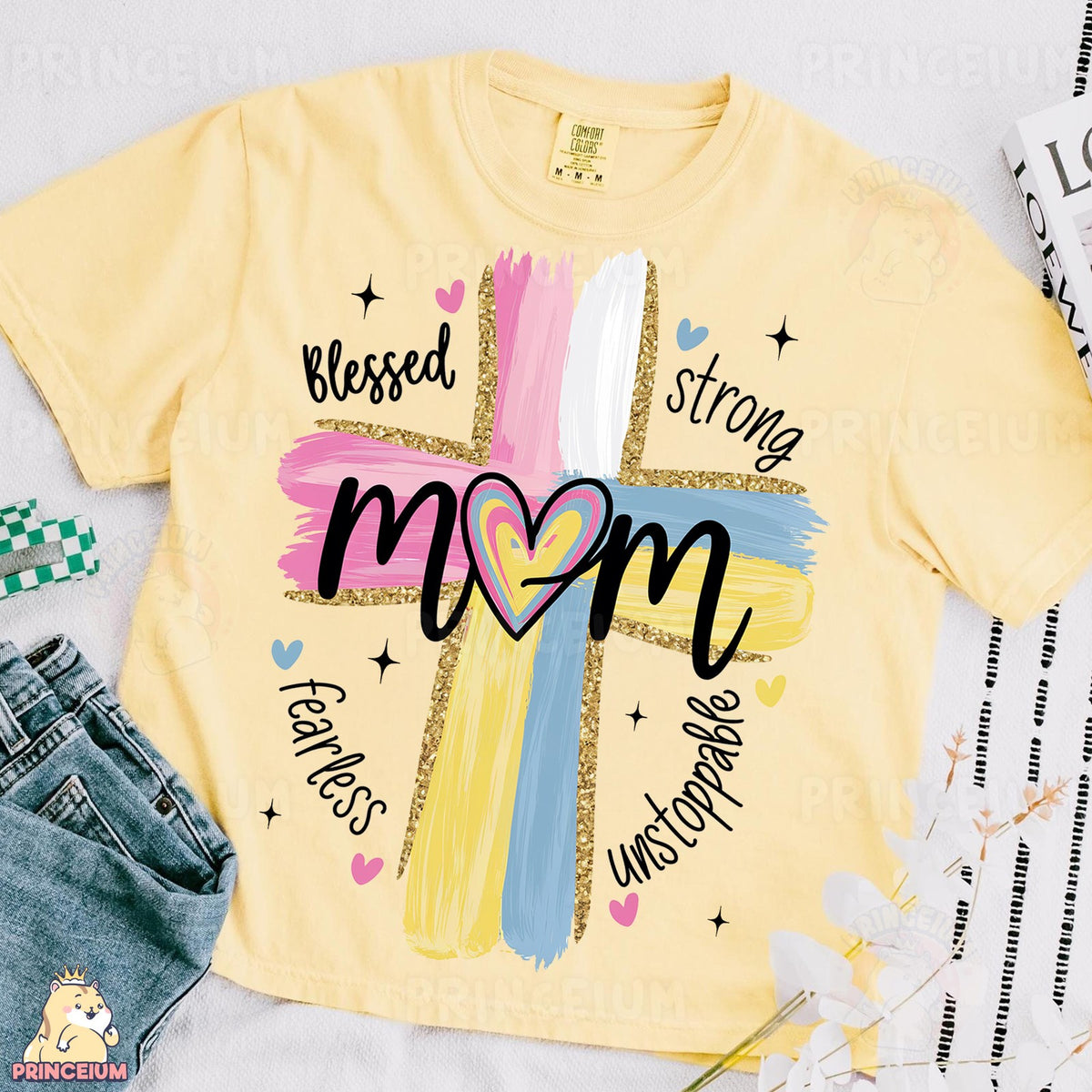 Blessed Strong Mom Cross