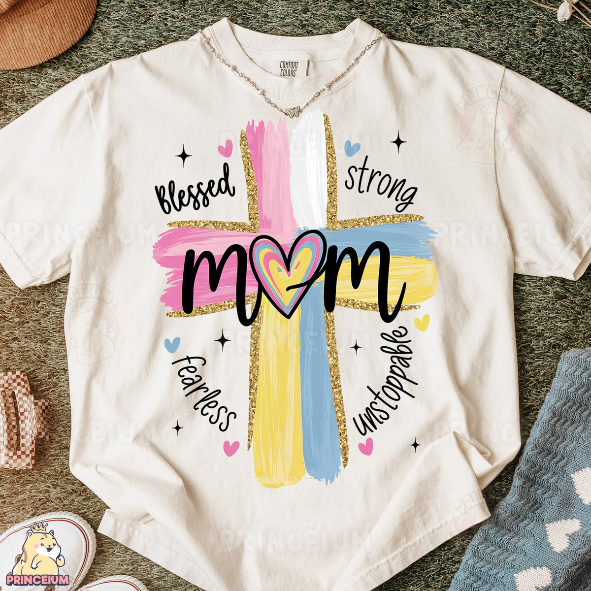 Blessed Strong Mom Cross