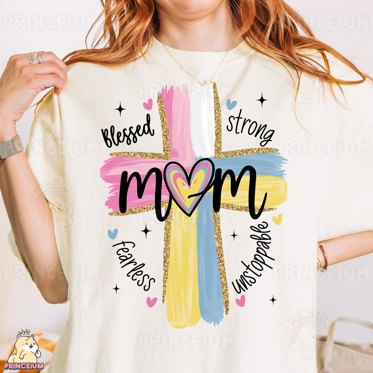 Blessed Strong Mom Cross