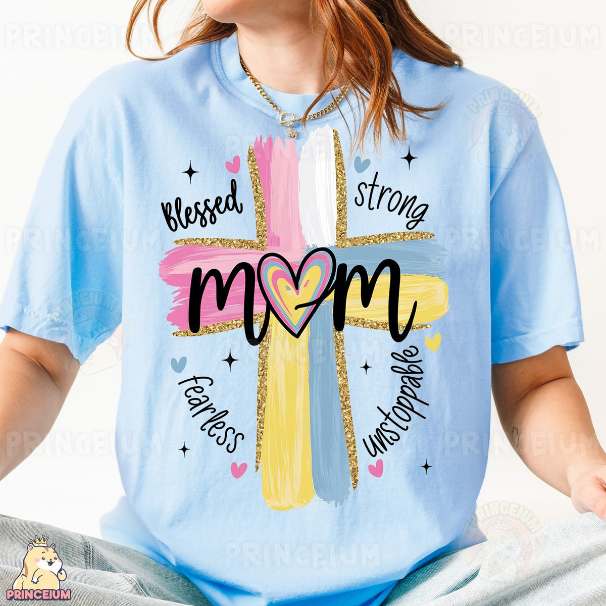 Blessed Strong Mom Cross