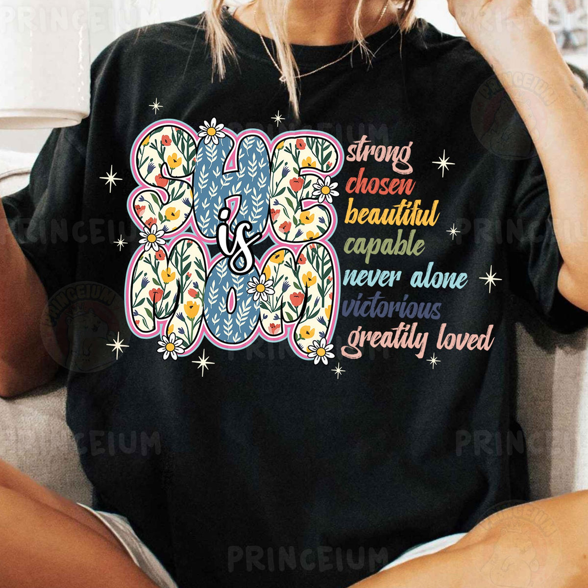 She Is Strong Floral Affirmations