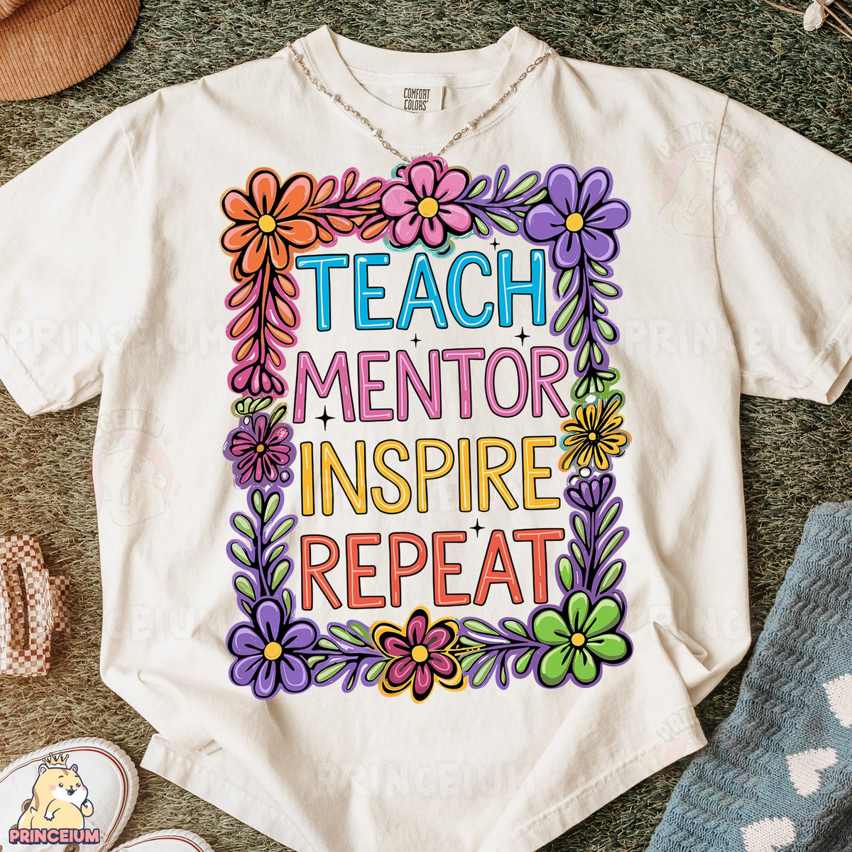 Teach Mentor Inspire Repeat Floral