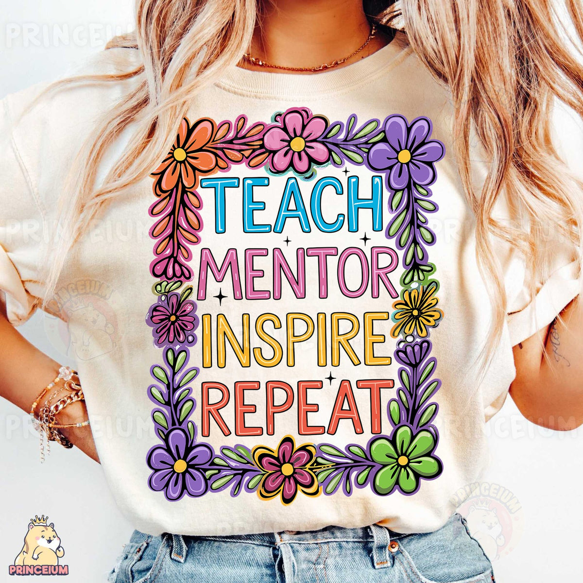 Teach Mentor Inspire Repeat Floral