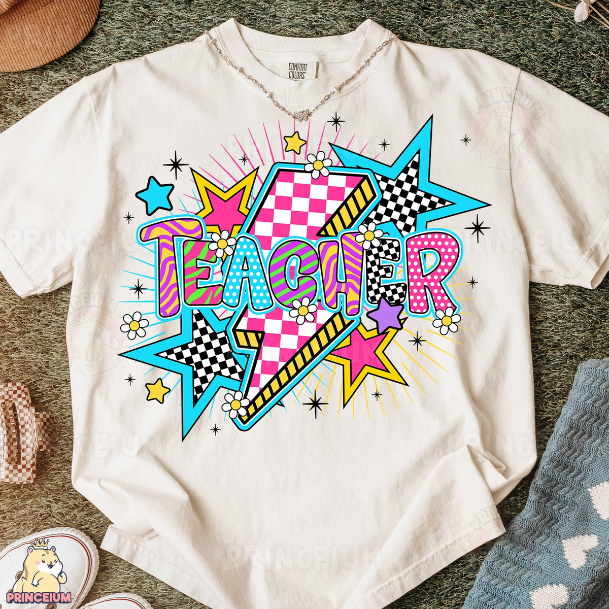 Retro Pop Teacher Lightning Bolt