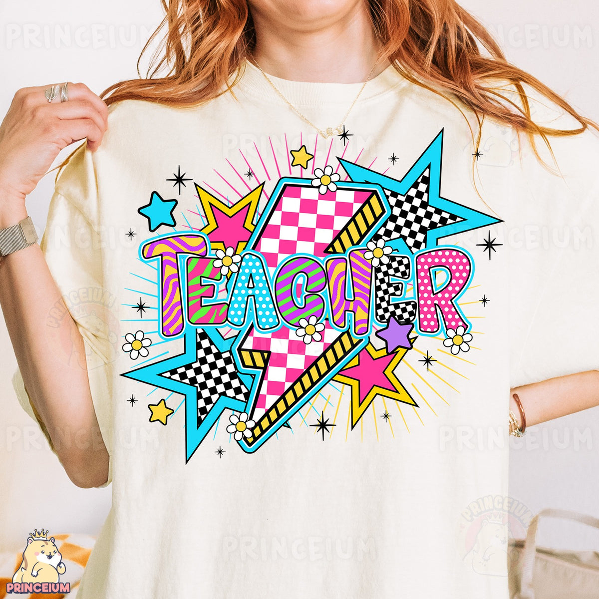 Retro Pop Teacher Lightning Bolt