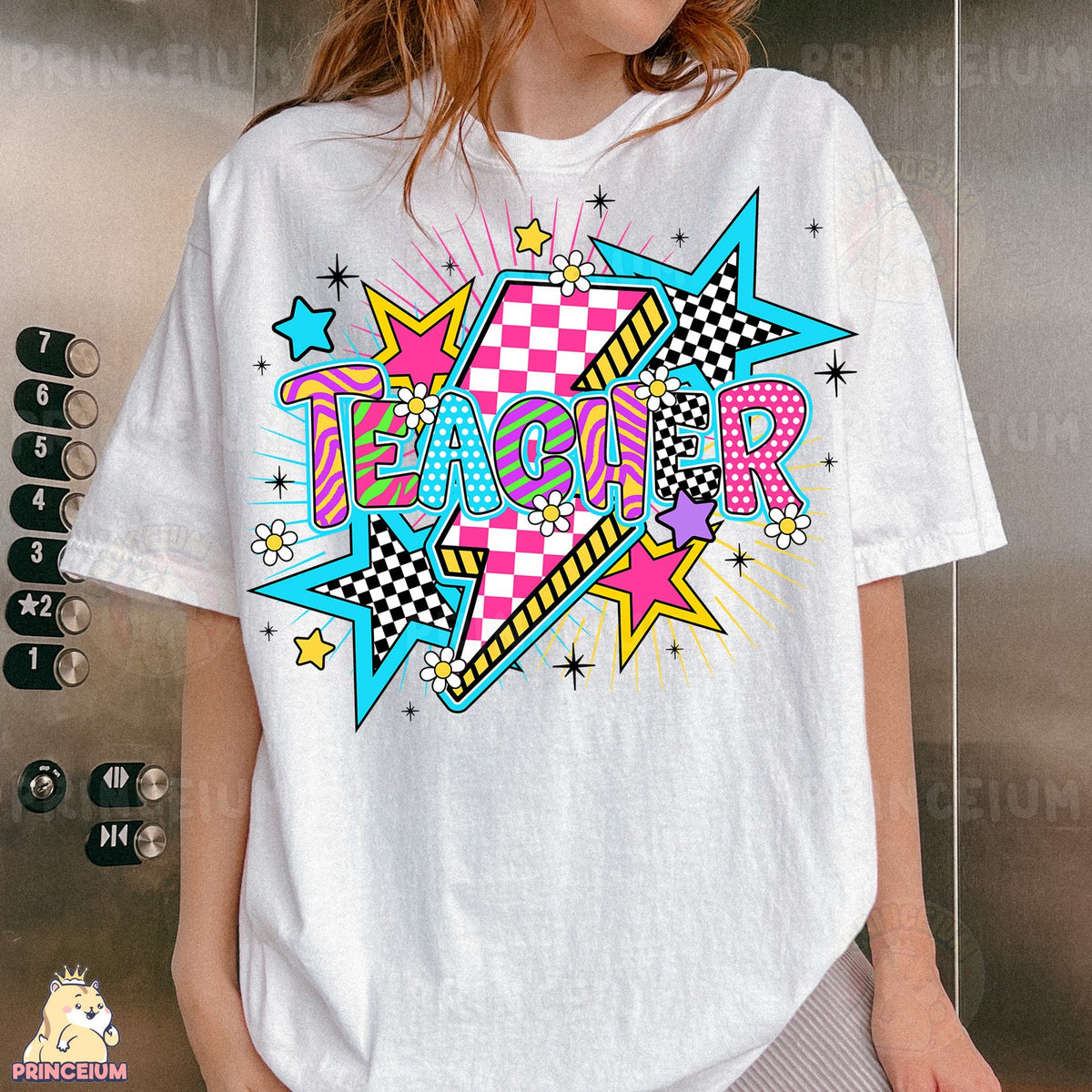 Retro Pop Teacher Lightning Bolt
