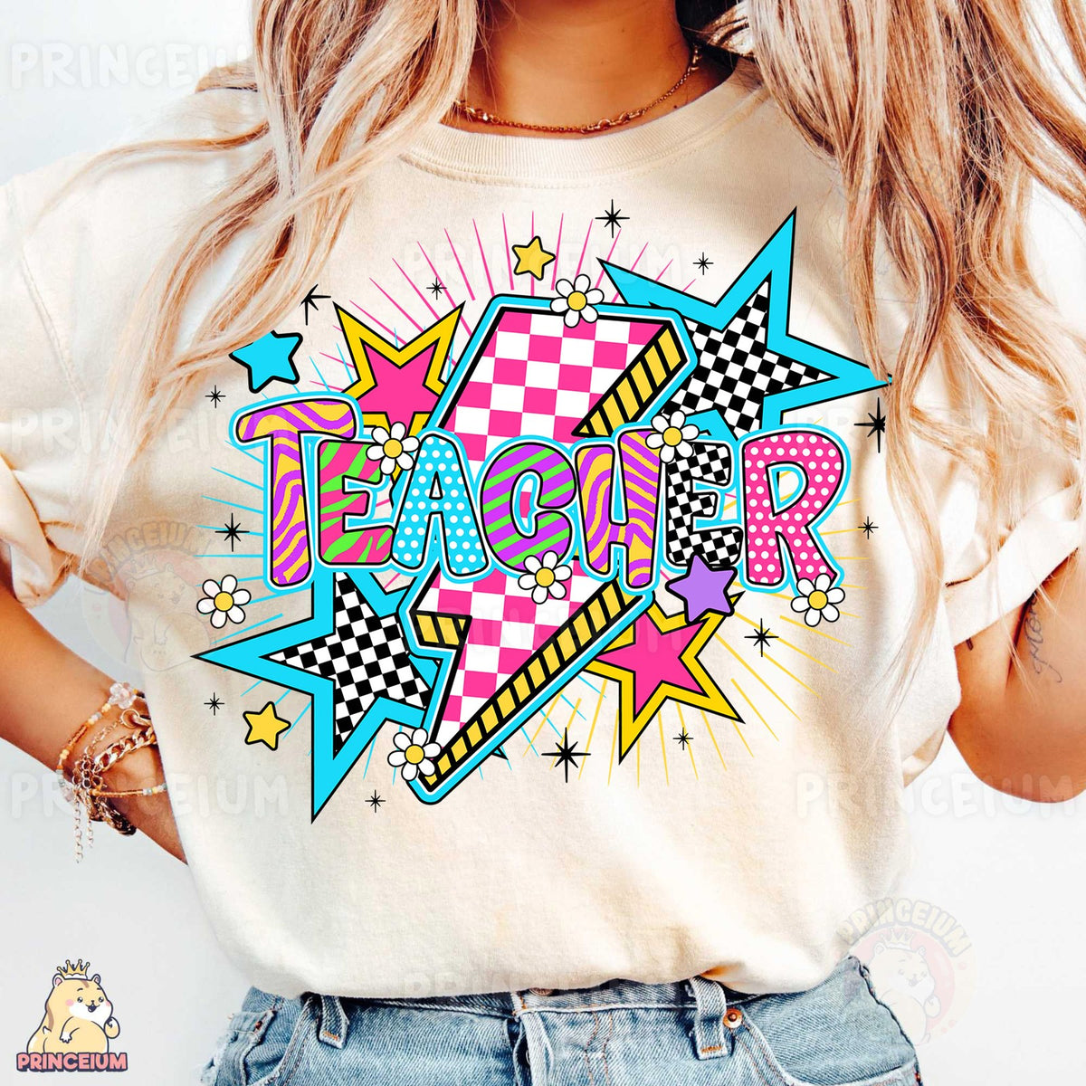 Retro Pop Teacher Lightning Bolt