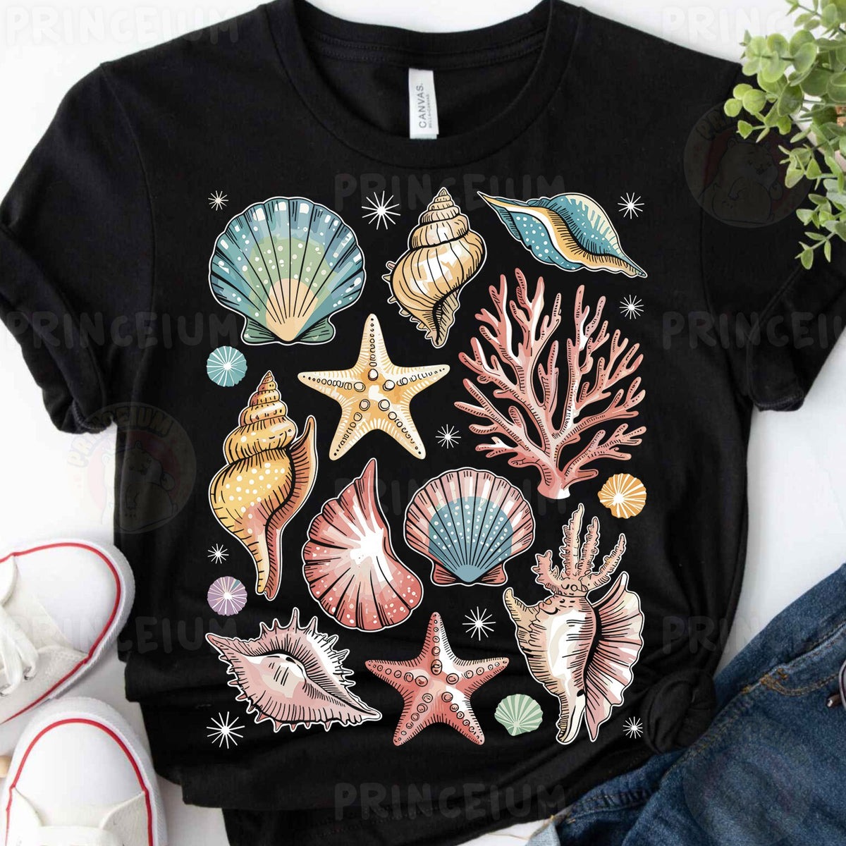 Pastel Seashells and Coral