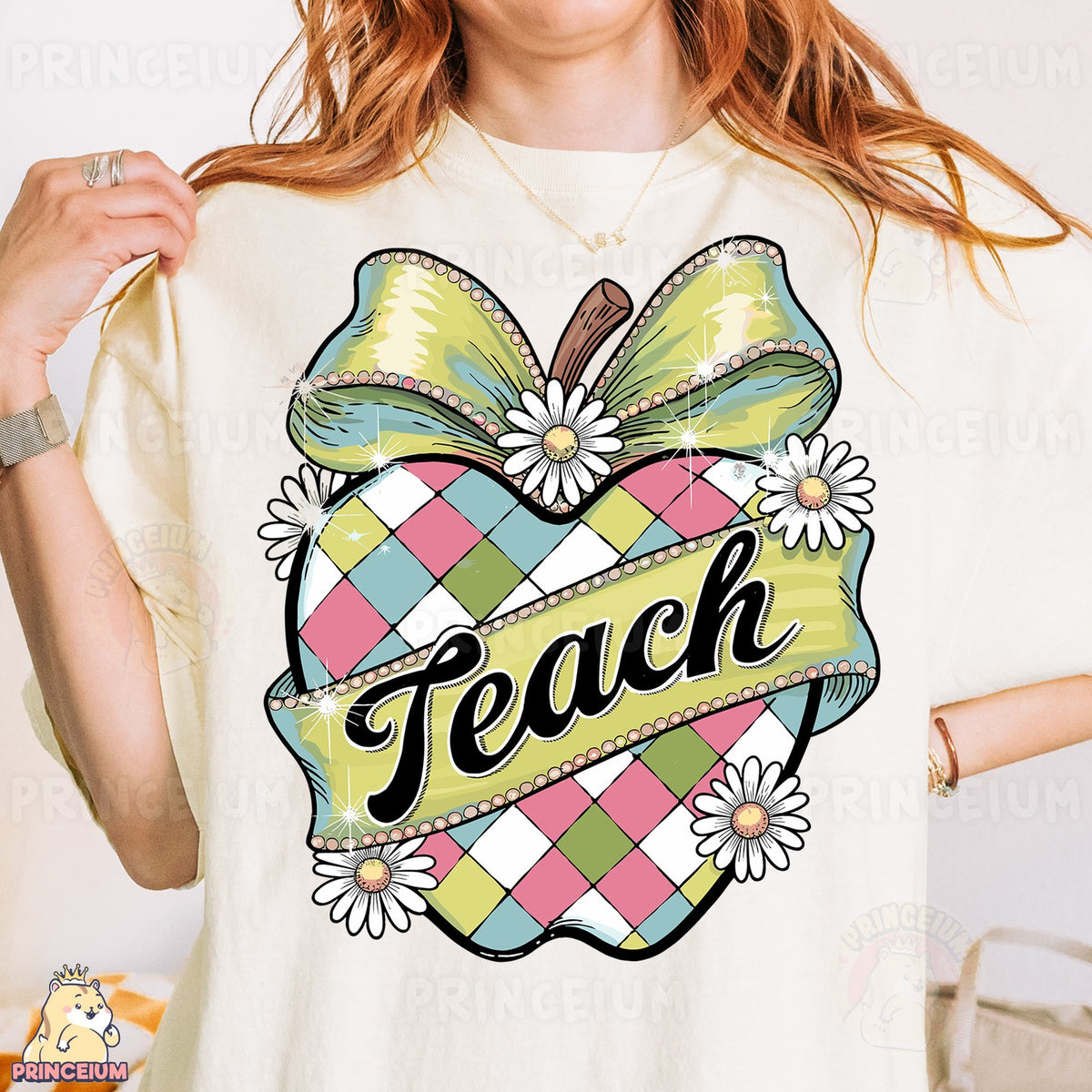 Preppy Argyle Apple Teach