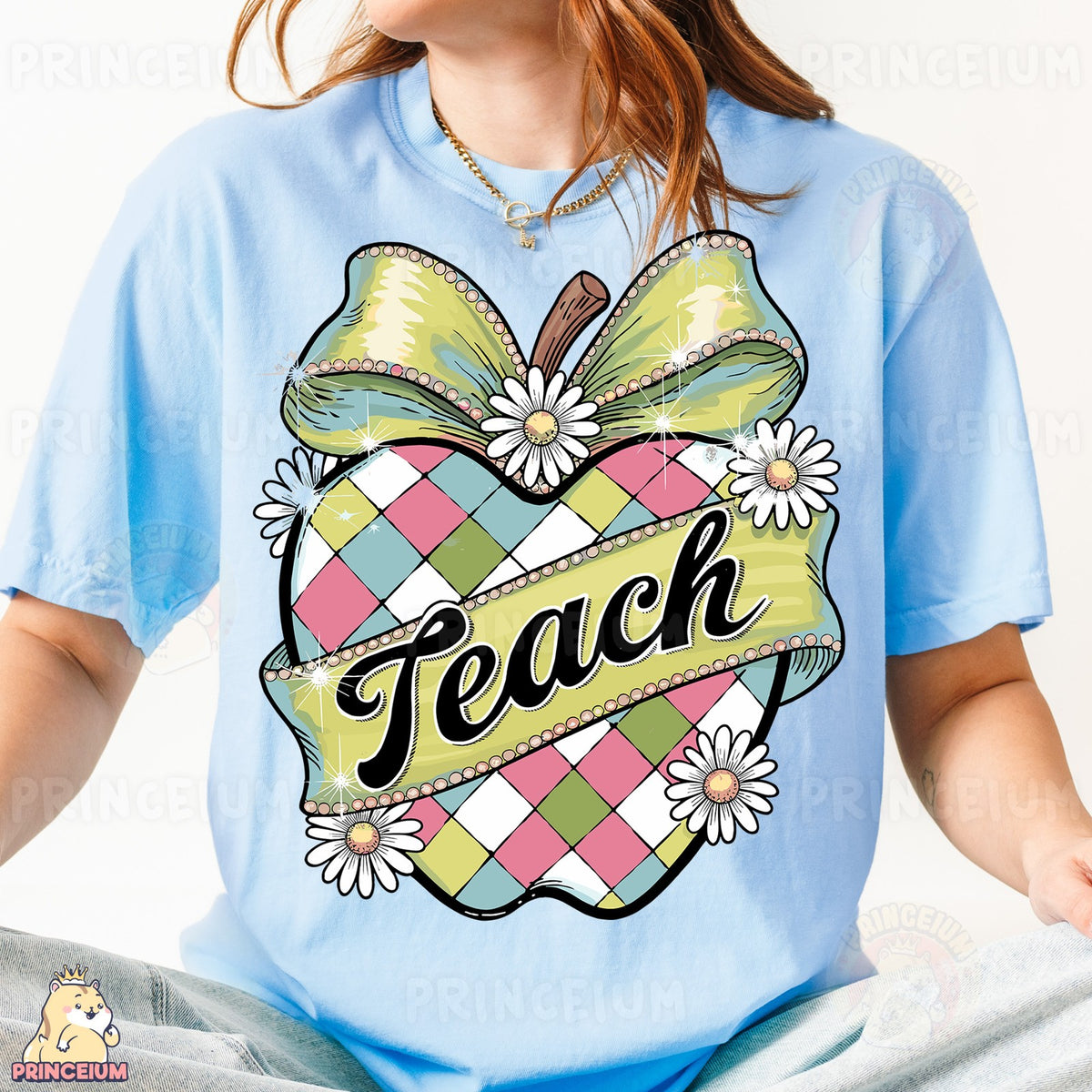 Preppy Argyle Apple Teach