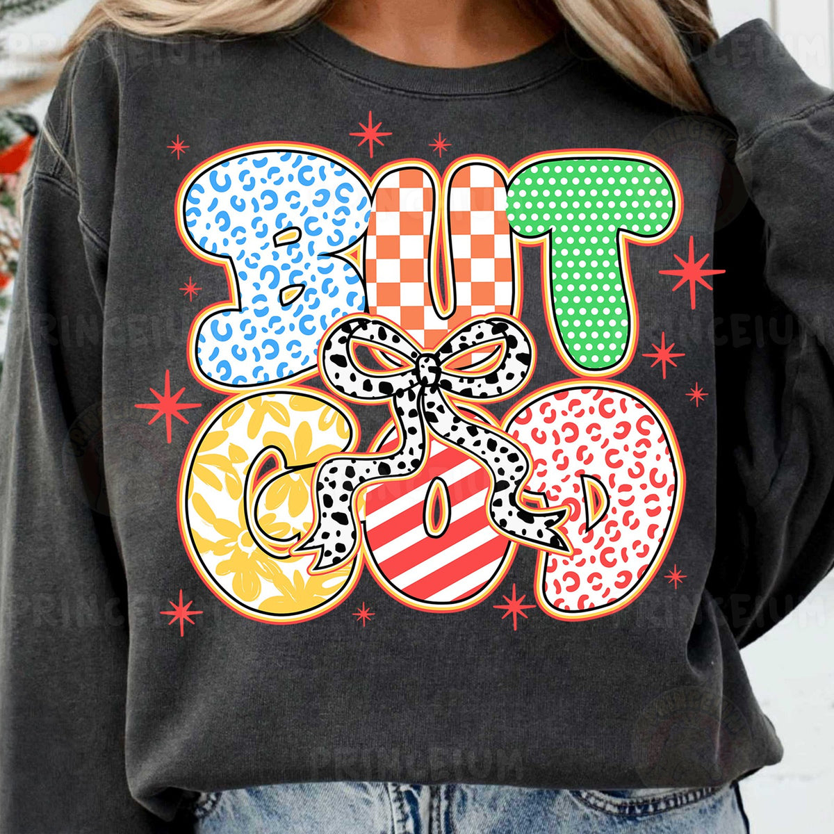 But God Bubble Letter Bow