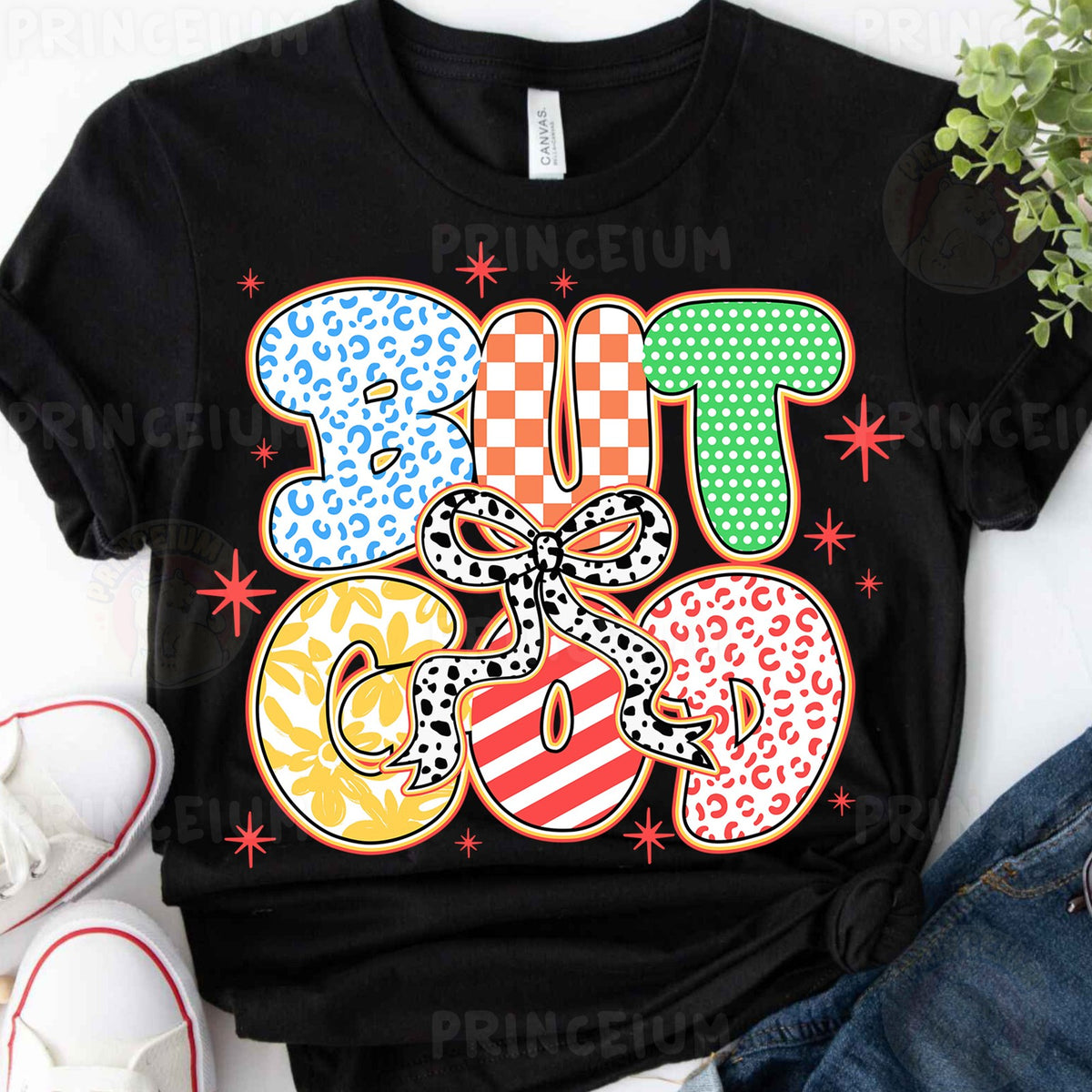 But God Bubble Letter Bow