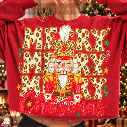 Leopard Print Nutcracker Christmas PNG Merry Christmas Design | Digital Download